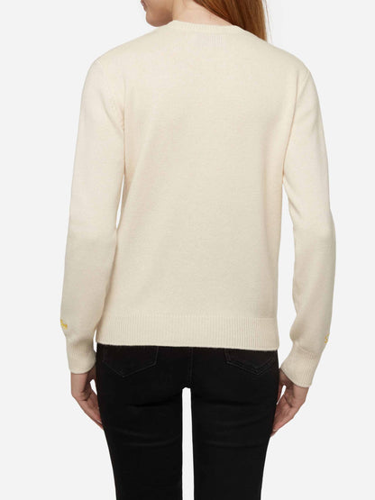 Woman white sweater New Queen with Simpson family print | SIMPSON FAMILY SPECIAL EDITION