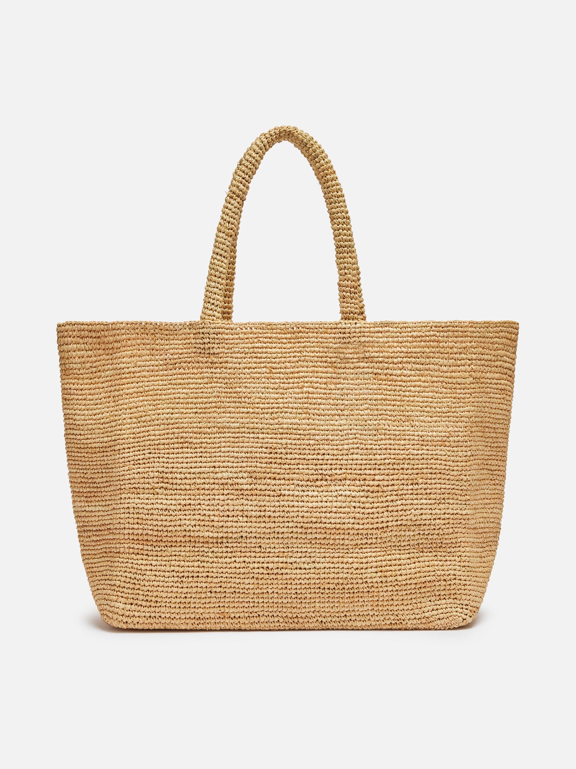 Beige Raffia Beach bag with cotton pouch - MC2 Saint Barth