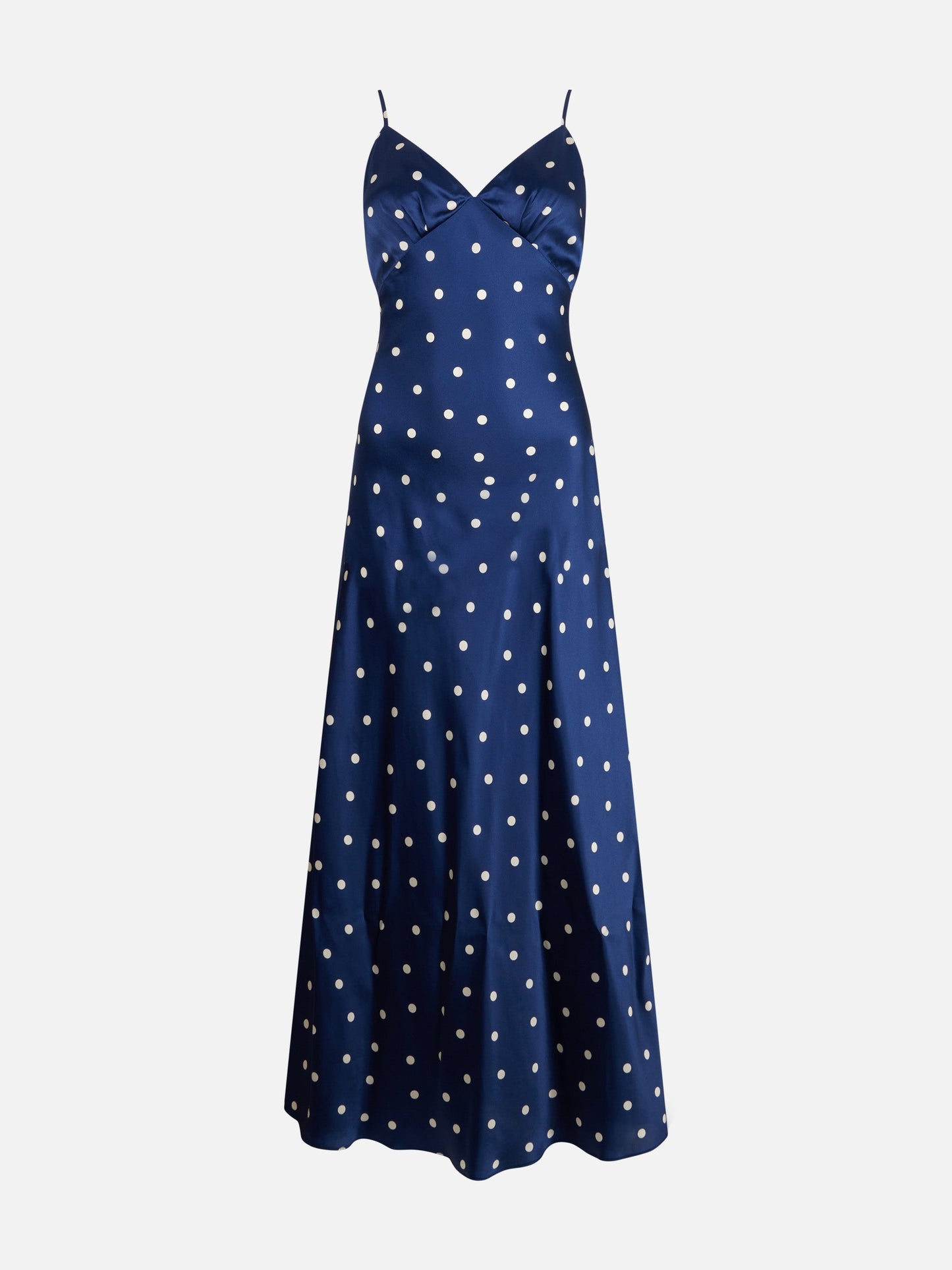 Ravel pure silk slim dress with polka dots print