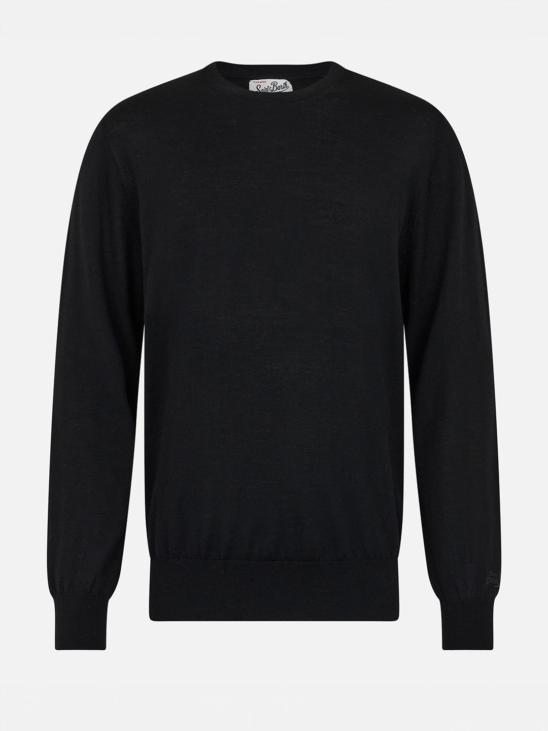Man Regent black merino wool sweater