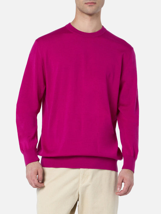 Man Regent peony merino wool sweater