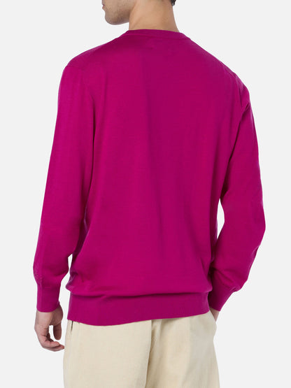 Man Regent peony merino wool sweater