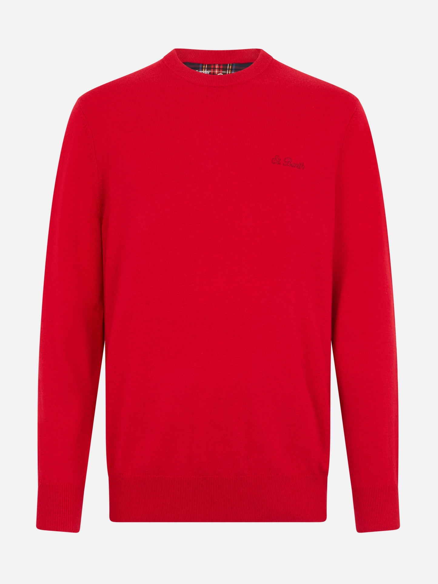 Man red blended cashmere crewneck sweater Regent