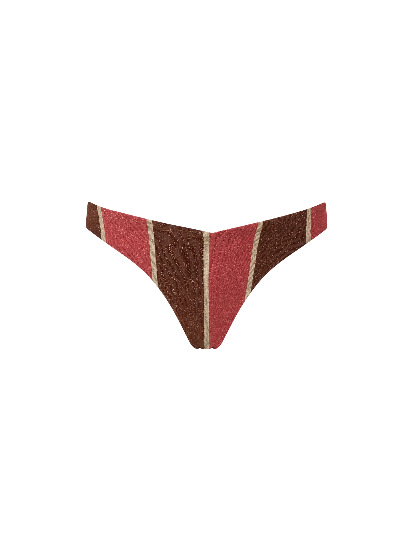 Woman striped lurex cheeky swim briefs Romy