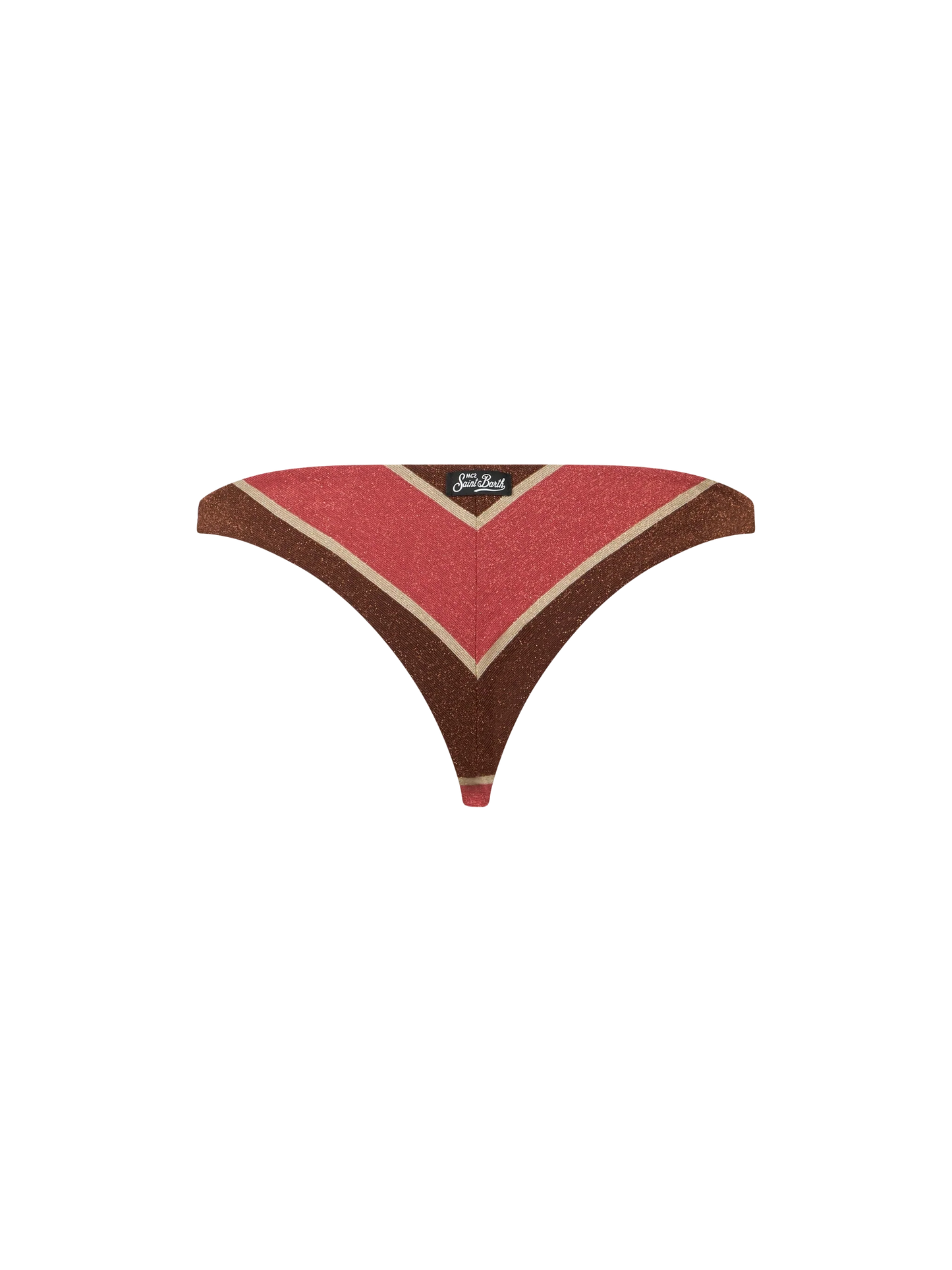 Woman striped lurex cheeky swim briefs Romy