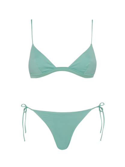 Rylie Marielle sage green bikini with triangle top and classic briefs