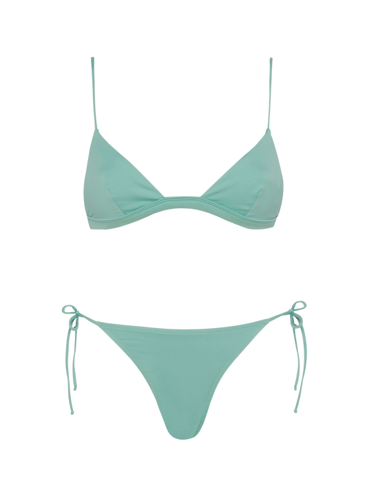Rylie Marielle sage green bikini with triangle top and classic briefs