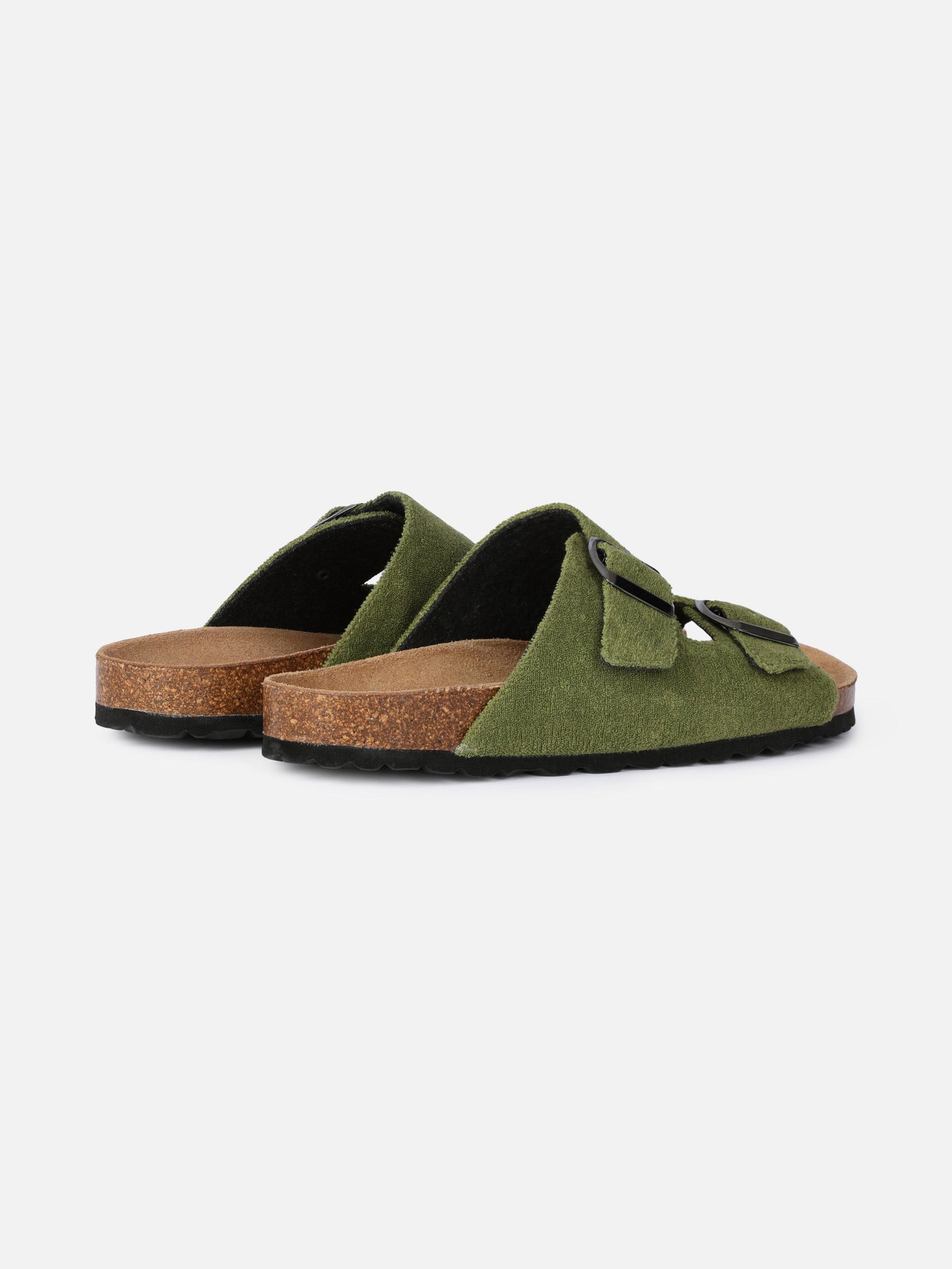 Military green terry man sandals