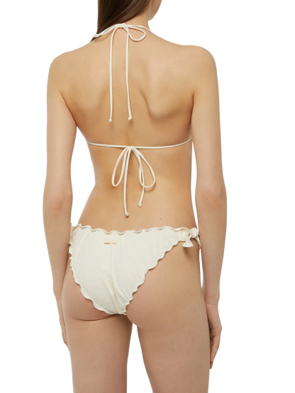 White cream classic triangle bikini Sagittarius Moon