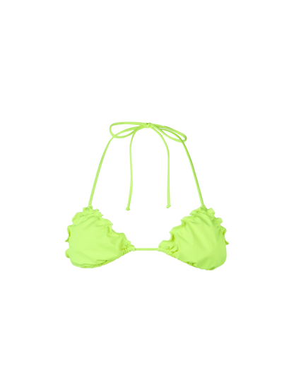 Woman fluo yellow triangle beach top Sagittarius
