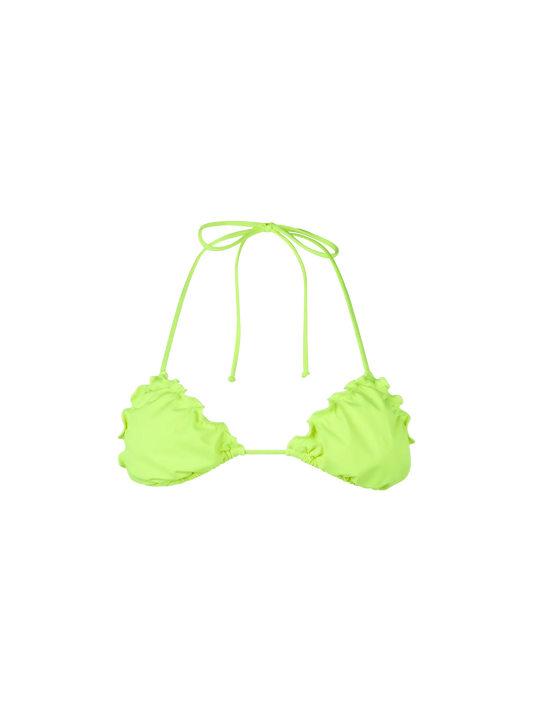 Woman fluo yellow triangle beach top Sagittarius