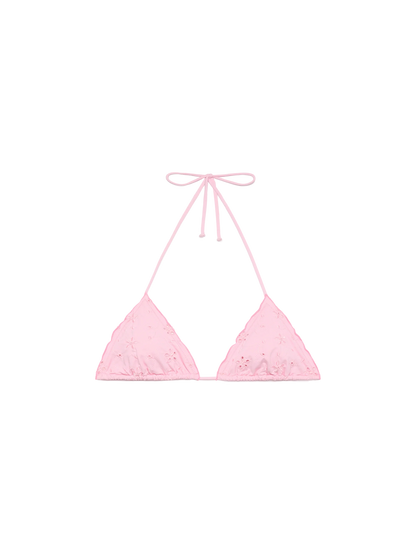 Sagittarius classic pink  Sangallo lace triangle top