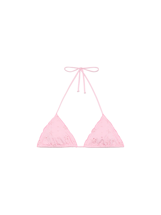 Sagittarius classic pink  Sangallo lace triangle top