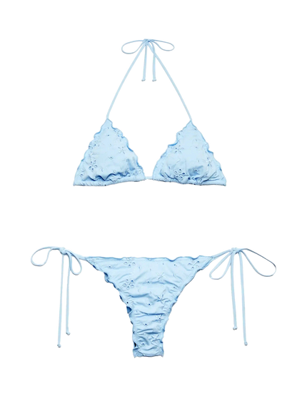 Sangallo light blue classic triangle bikini Sagittarius Miami