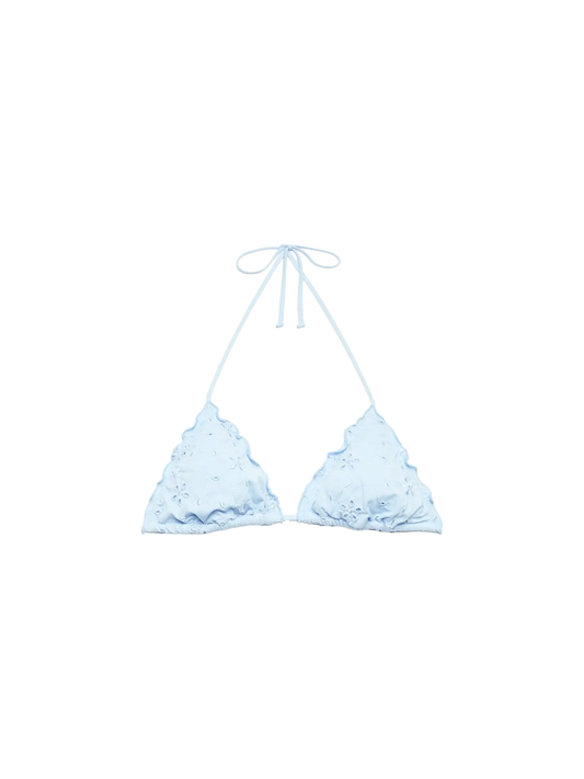 Sagittarius classic light blue  Sangallo lace triangle top