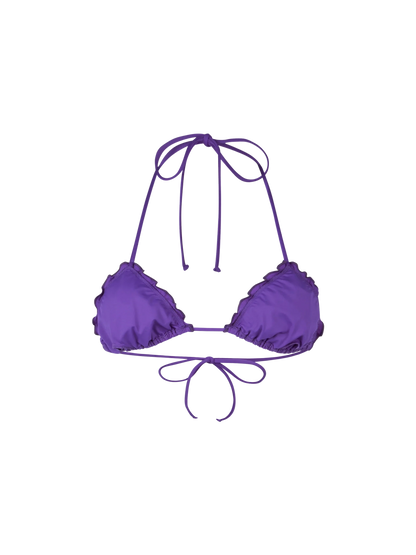 Woman purple triangle beach top Sagittarius