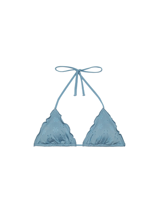 Sagittarius classic avio blue Sangallo lace triangle top