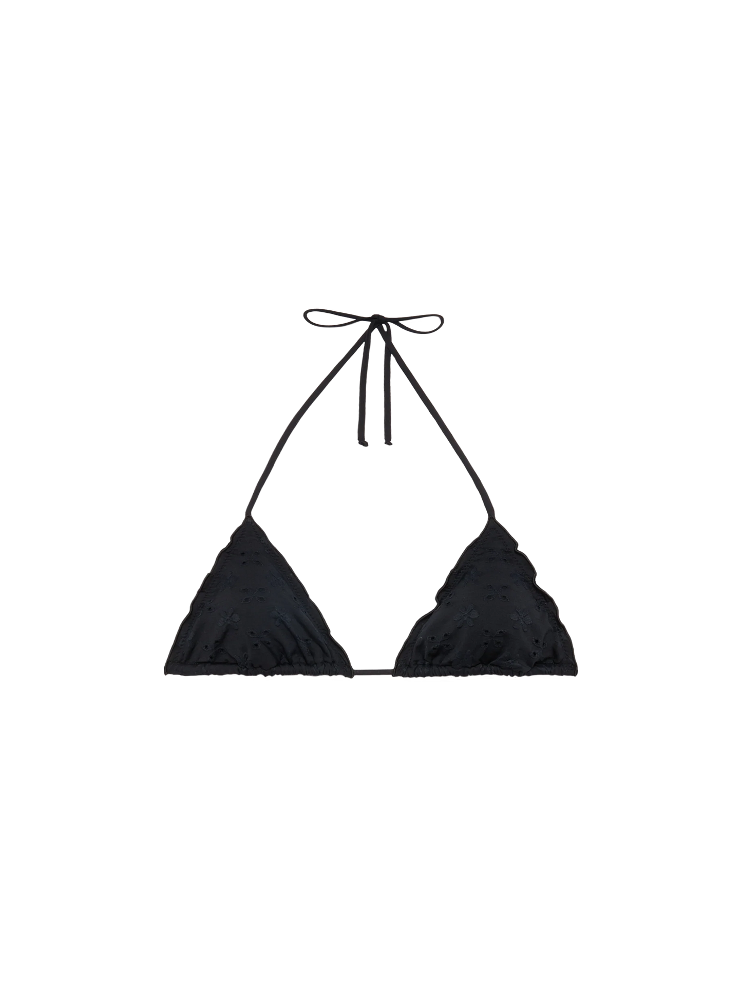Sagittarius classic black Sangallo lace triangle top