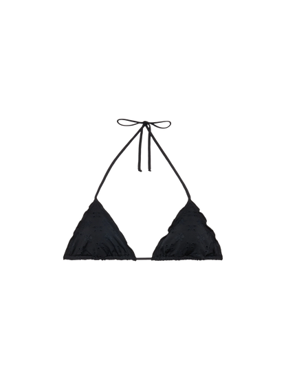 Sagittarius classic black Sangallo lace triangle top