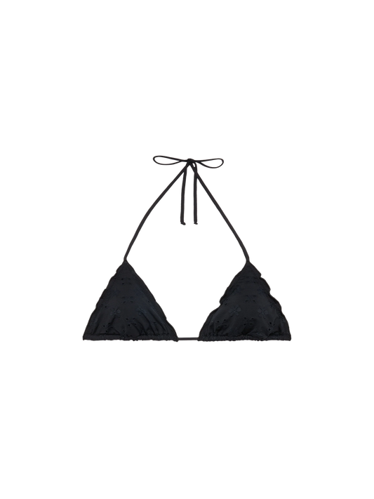 Sagittarius classic black Sangallo lace triangle top