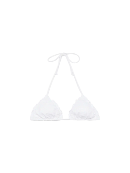Sagittarius classic white Sangallo lace triangle top