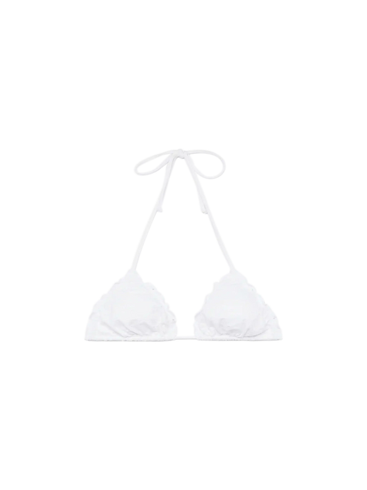 Sagittarius classic white Sangallo lace triangle top