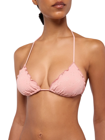 Sagittarius classic pink Sangallo lace triangle top