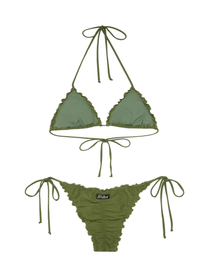 Zebra embossed classic triangle bikini Sagittarius Miami