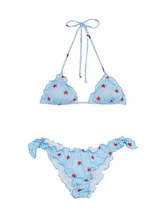 Sarius triangle classic bikini with starfish print