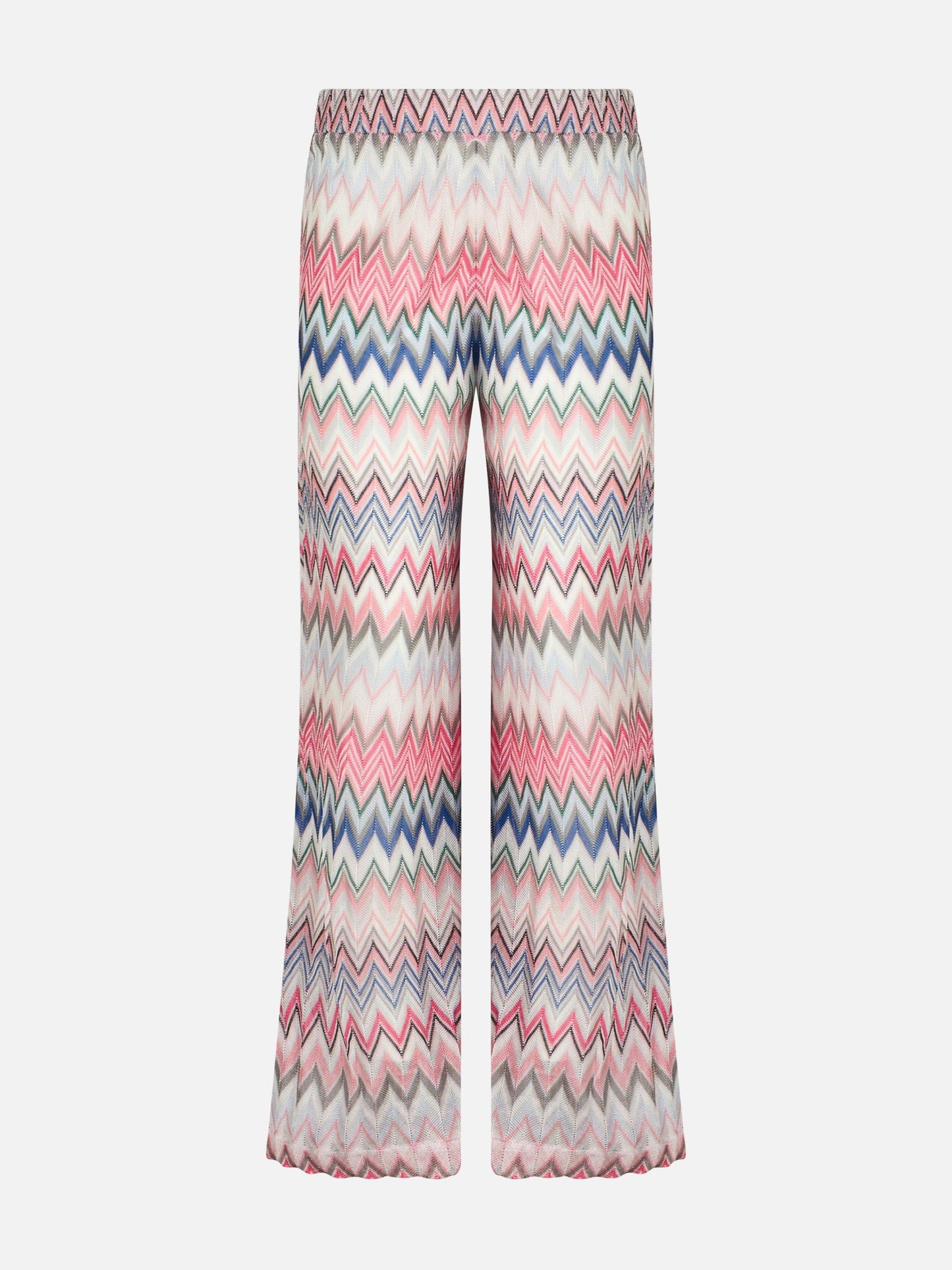 Multicolor pink knitted palazzo pants