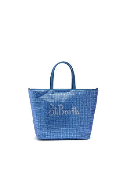 Strass Mini Bag with steel blue rhinestones