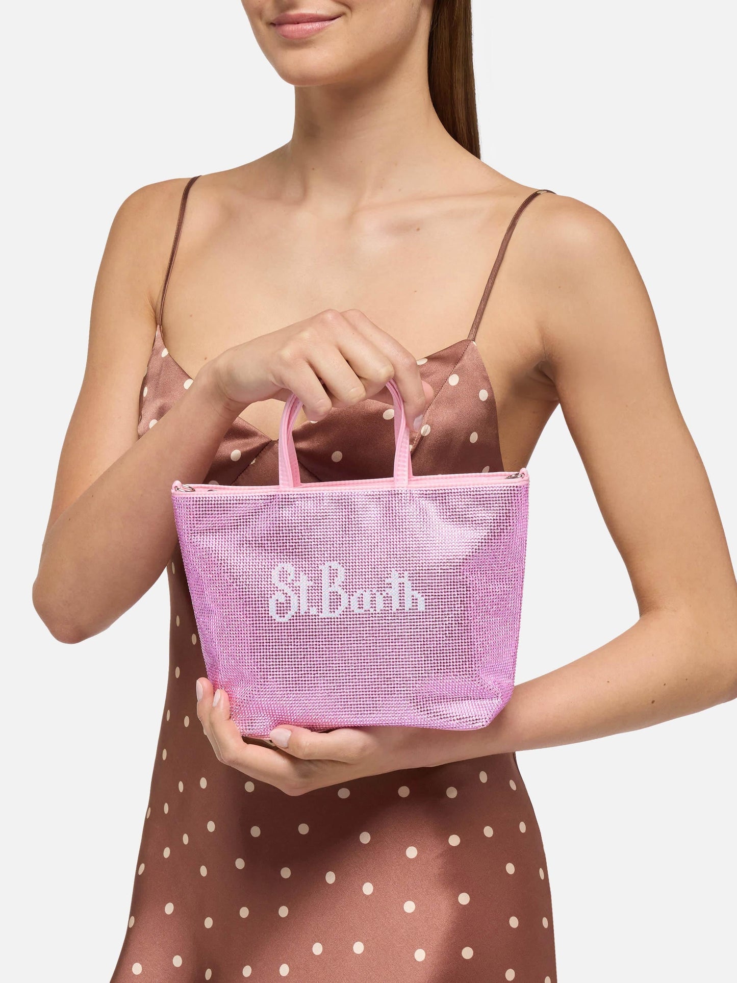 Strass Mini Bag with pink rhinestones