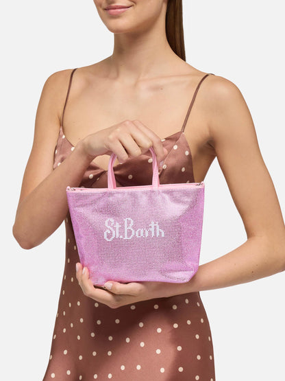 Strass Mini Bag with pink rhinestones