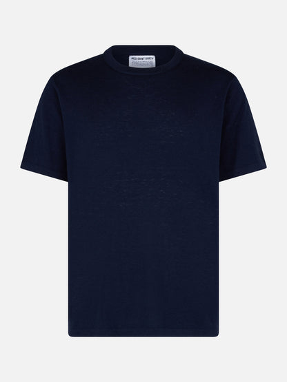 Man navy blue cashmere blend t-shirt Scott