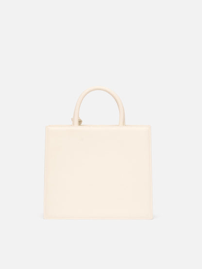 Shop Bag Midi in pelle bianco avorio