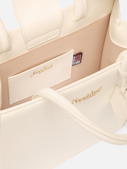 Shop Bag Midi in pelle bianco avorio