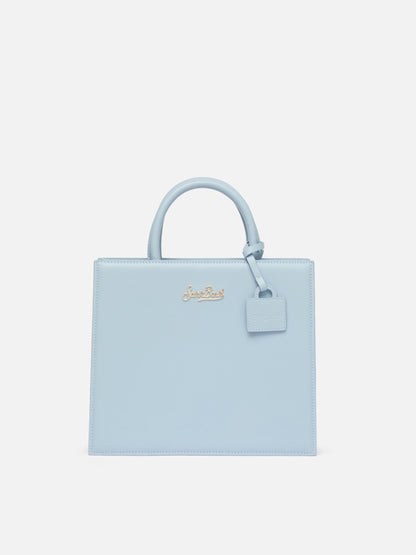 Shop Bag Midi in pelle azzurro chiaro