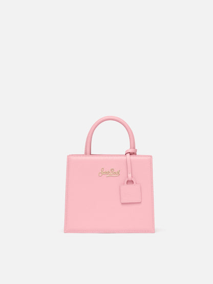 Shop Bag Mini in pelle rosa pastello