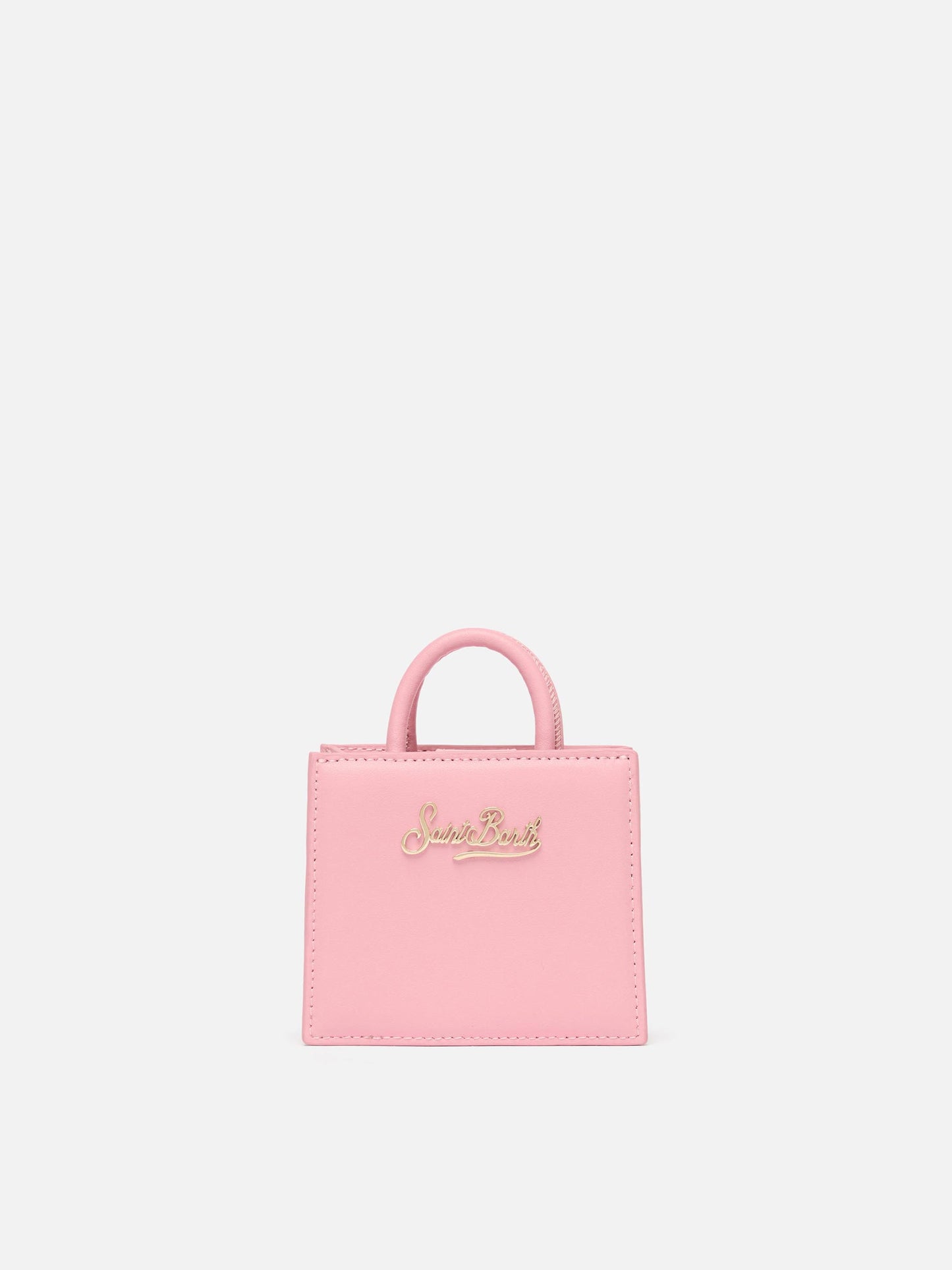 Shop Bag Micro in pelle rosa pastello