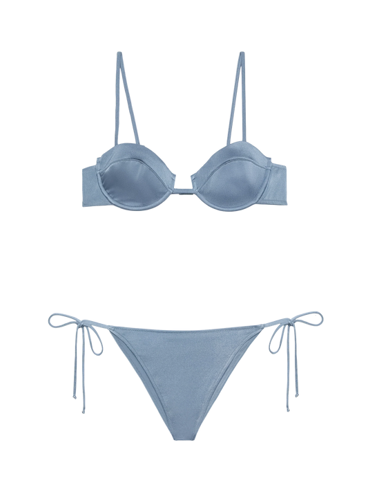 Marielle shimmeravio blue classic swim briefs - Salina avio blue underwired bralette