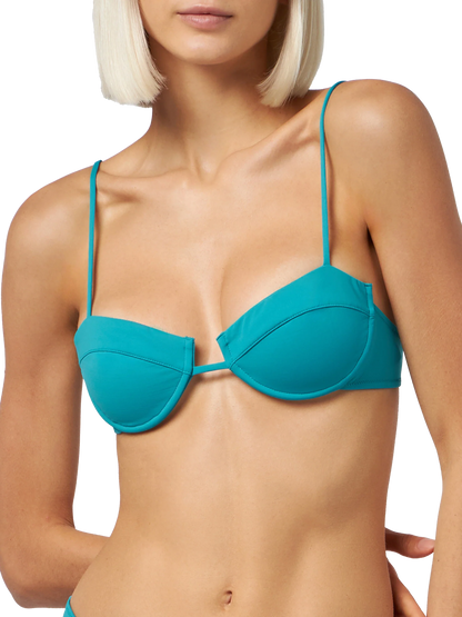 Woman sage green underwired bralette bikini Salina Naomi