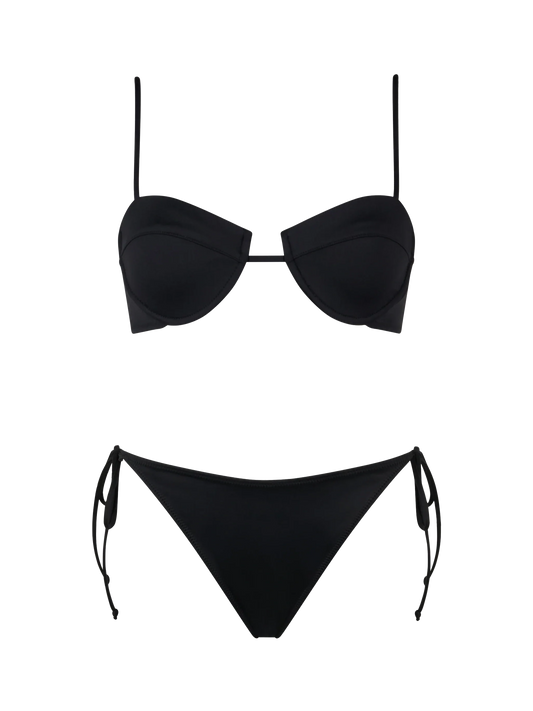 Woman black underwired bralette bikini Salina Virgo