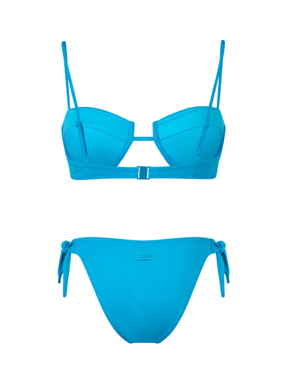 Woman turquoise underwired bralette bikini Salina Yali