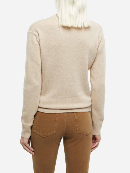 Woman beige cashmere blend sweater Sorbonne