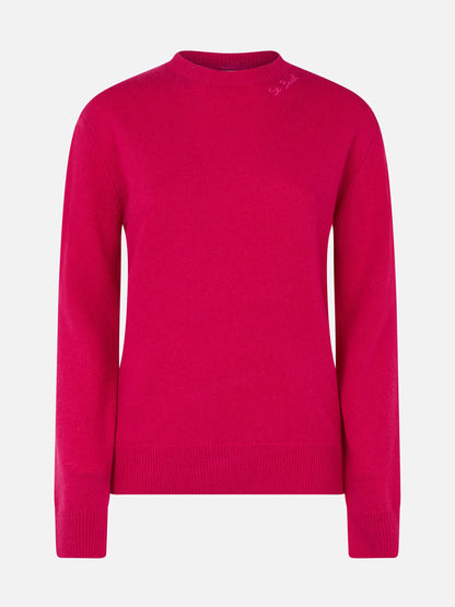 Woman cashmere blend fucsia sweater Sorbonne