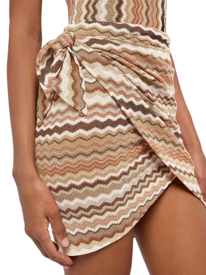 Sery short raschel pareo with chevron pattern