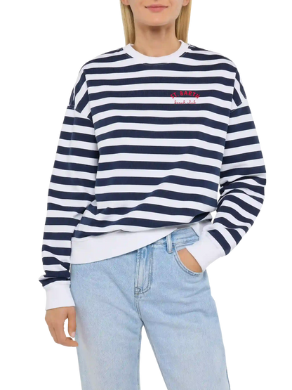 Stardust light cotton sweatshirt with St. Barth beach club embroidery