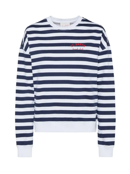Stardust light cotton sweatshirt with St. Barth beach club embroidery