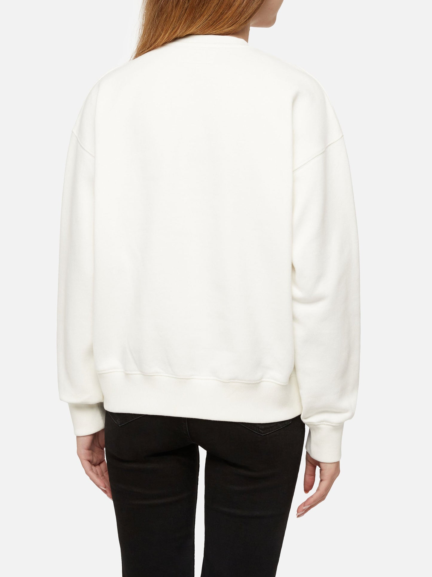 Woman fleeced cotton sweatshirt Stardust with ginger cane patches