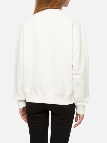 Woman fleeced cotton sweatshirt Stardust with ginger cane patches
